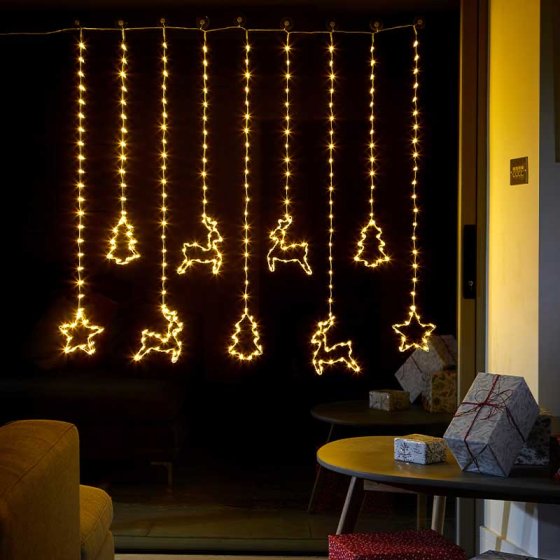 Festive Curtain Lights - Warm White