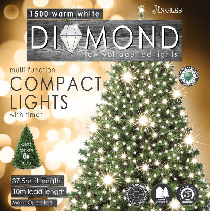 1500 Compact Diamond Cut Warm White LED Lights